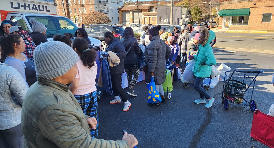 Food and other items donation to Orange residents